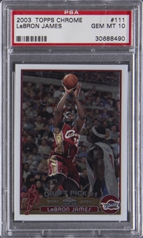2003-04 Topps Chrome #111 LeBron James Rookie Card - PSA GEM MT 10